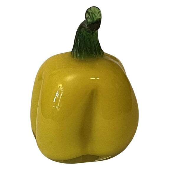Handmade Glass Yellow Bell Pepper Decorative Accent VTG - Picture 1 of 6